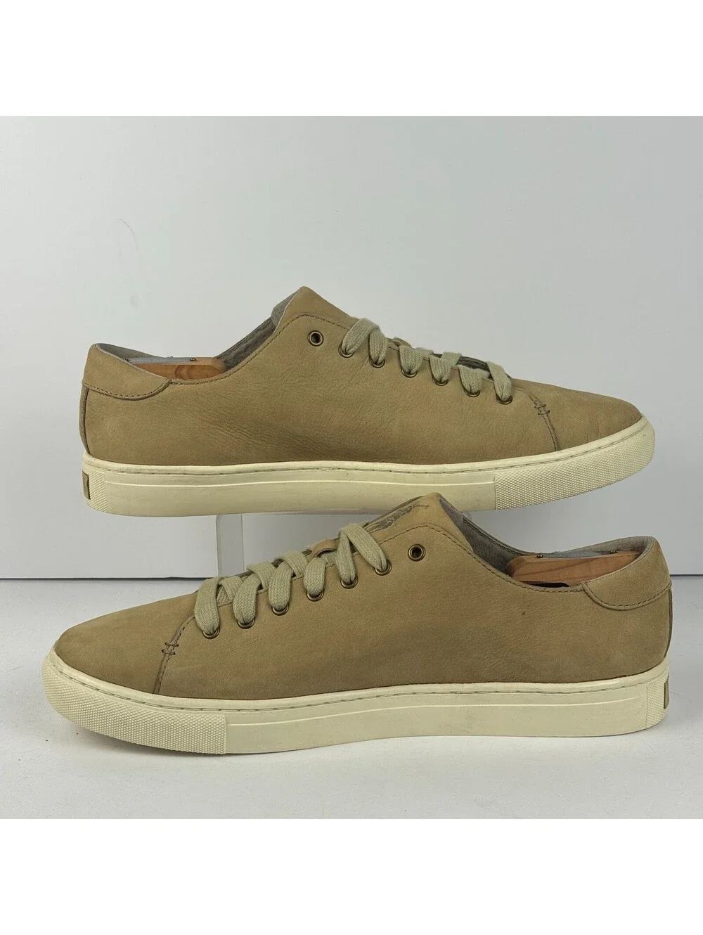 Polo Ralph Lauren Jermain Mens 13 D Tan Suede Leather Sneaker Shoes EUC